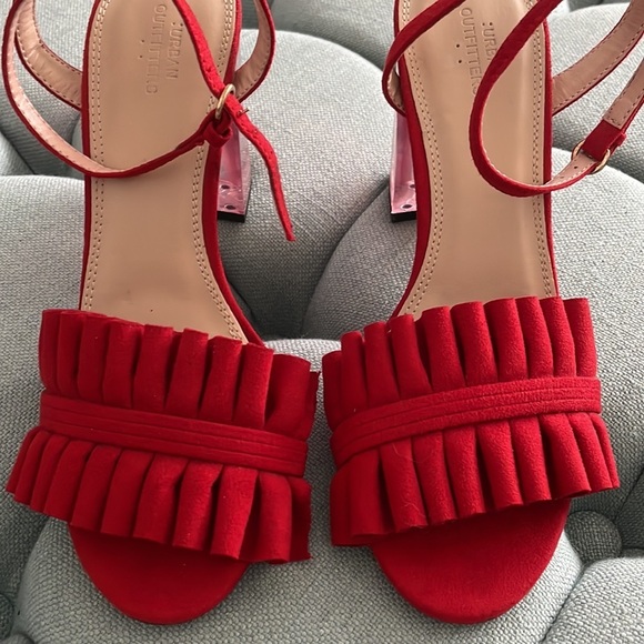 Urban Outfitters Rachel Lucite Red Block Heels - Picture 4 of 16